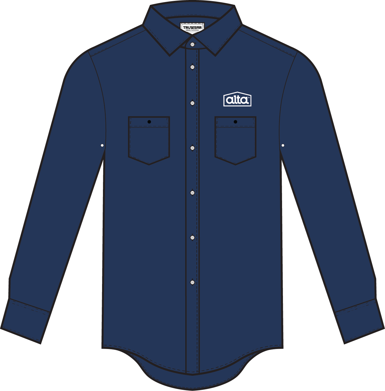 Classic T90 Tech Shirt Long Sleeve Navy Blue