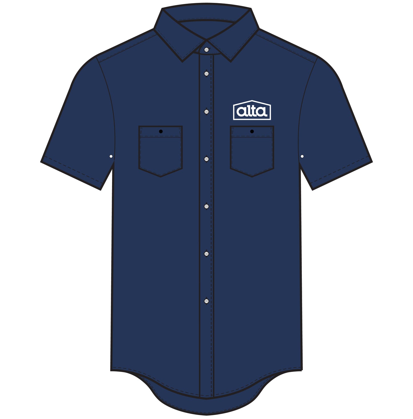 Classic T90 Tech Shirt Short Sleeve Navy Blue