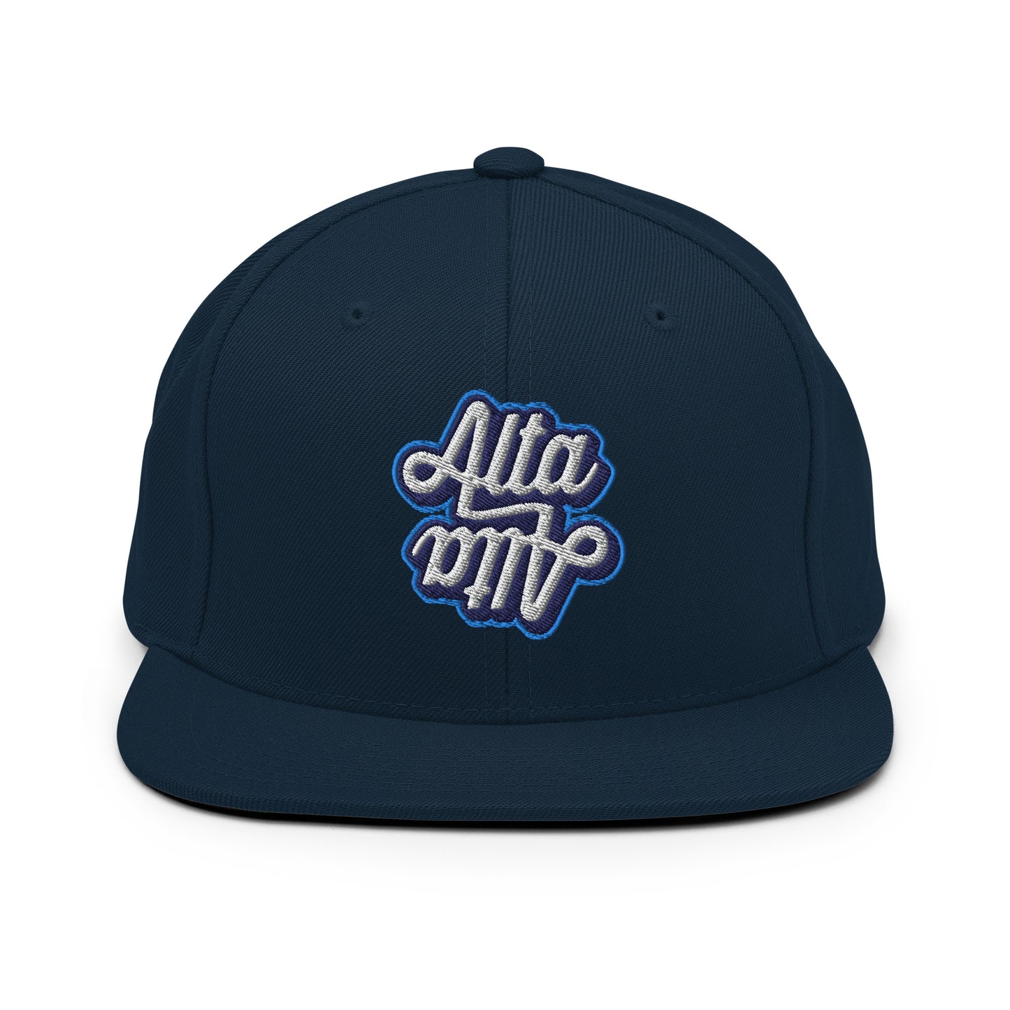 Reflective Script Snapback Hat - Navy