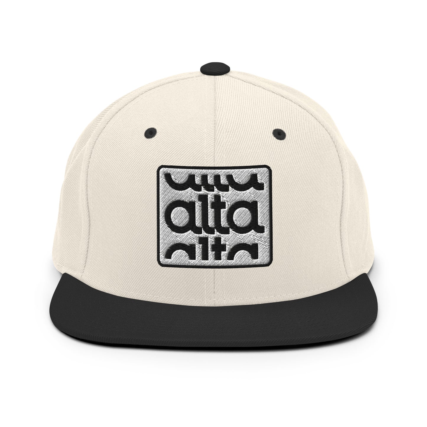 Split Block Snapback Hat - Natural/Black