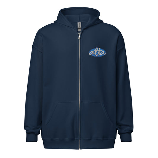 Nineties Oval Zip-Up Hoodie - Navy