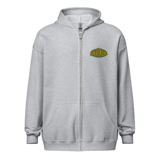 Nineties Oval Zip-Up Hoodie - Heather Grey